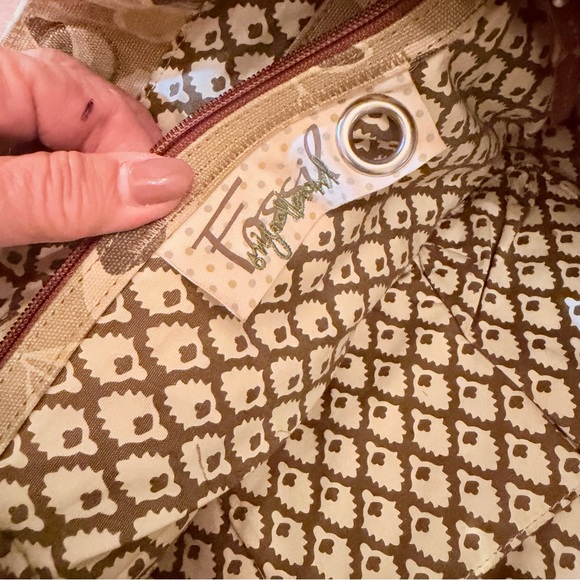 Vintage Fossil Tan Beige Yellow Women's Hobo Bag Tote Purse - Picture 11 of 16